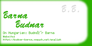 barna budnar business card